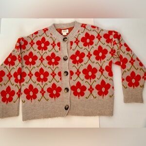 Anthropologie Maeve Graphic Intarsia Cardigan Sweater